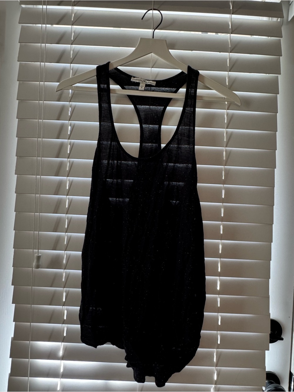 Express Sheer Black Racerback Swim Coverup Tank